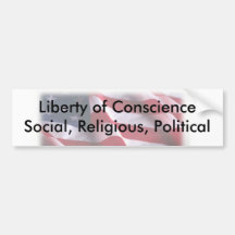 Libertad del Social de la conciencia, religiosa… Etiqueta De Parachoque