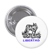 Libertad - Lobo en la naturaleza Button