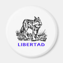 Libertad - Lobo en la naturaleza Magnets