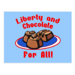 Libertad y chocolate para todos los productos tarjeta postal