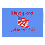 Libertad y jugo para todos los productos felicitación