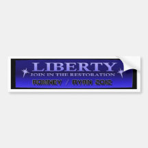 LibertyBumperStickerBlue Etiqueta De Parachoque