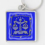 Libra azul llaveros