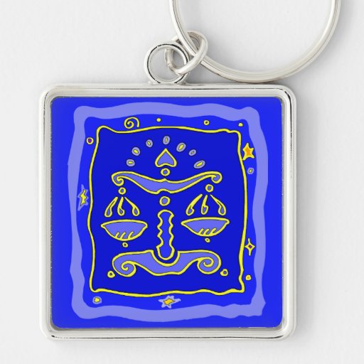Libra azul llaveros