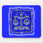 Libra azul tapete de ratón