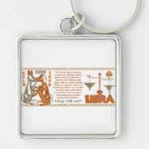 Libra llevado perro del metal del zodiaco del chin llavero personalizado