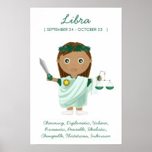 Libra - poster del horóscopo del chica