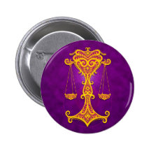 Libra tribal púrpura y amarillo complejo pins