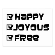 Libre feliz feliz tarjeta postal