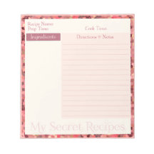 Libreta de la receta en modelo rosado del vitral blocs de papel