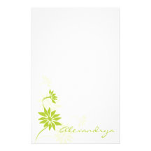 Libreta femenina blanca y verde bonita papeleria