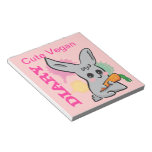 Libreta linda del diario del rosa del conejito del bloques de notas