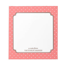 Libreta linda femenina personalizada lunar rosado bloques de notas