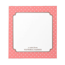 Libreta linda femenina personalizada lunar rosado blocs