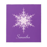 Libreta púrpura del copo de nieve Nevado Libreta Para Notas