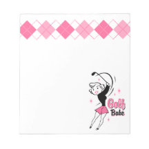 Libreta retra del bebé del golf libreta para notas