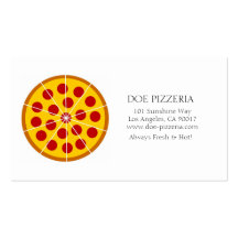 Libro Blanco de la comida italiana de la pizzería  Plantilla De Tarjeta Personal