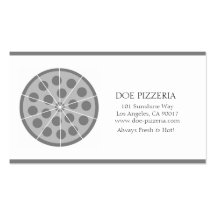 Libro Blanco de la comida italiana de la pizzería  Plantilla De Tarjeta De Negocio