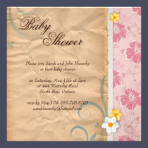 Libro de recuerdos floral del vintage y fiesta de  invitaciones
