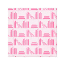 Libros rosados en estante impresión en lienzo estirada