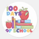 Libros y manzanas 100 días de camisetas de la escu pegatinas  