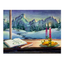 LIBROS y VELA de SHARON SHARPE Postales