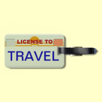 Licencia de viajar etiqueta etiquetas de maleta