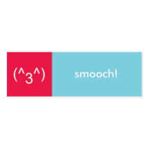 Ligue el mensaje de texto azul rojo del emoticon d tarjetas de visita
