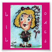 "Lil unos" personaje de dibujos animados de ACEO.  Impresiones Fotograficas