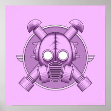 Lila de Gasmask del art déco Impresiones