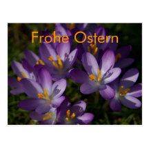 Lila Krokusse • Oster-Postkarte Tarjetas Postales