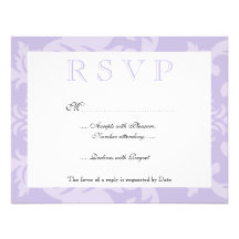 Lila simple RSVP del damasco Comunicados