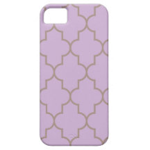 Lila y Quatrefoil marrón iPhone 5 Protectores