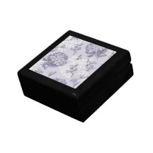 Lilas impresas vintage en púrpura y blanco caja de regalo