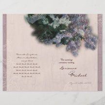 Lilas impresionistas - programa del boda flyer a todo color