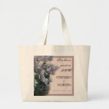Lilas impresionistas - tote enorme nupcial de la n bolsa lienzo
