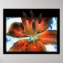 Lilie abstracto tridimensional poster