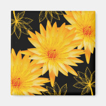 Lillies negros y amarillos elegantes - personaliza imán de frigorífico