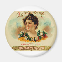 LILLY antiguo de la etiqueta de la caja de cigarro Imanes Para Frigoríficos