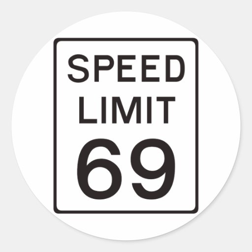 Límite de velocidad 69 pegatinas redondas