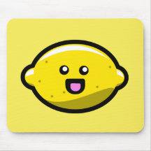 Limón feliz de Kawaii Alfombrilla De Ratón