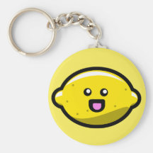 Limón feliz de Kawaii Llaveros