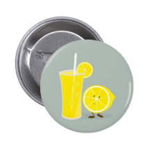 Limón sonriente con limonada pins