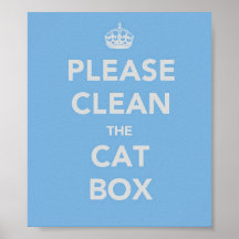 Limpie por favor la caja de gato impresiones