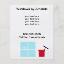 Limpieza de ventana promocional tarjetas publicitarias