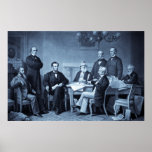 Lincoln que lee la proclamación de la emancipación posters