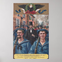 Lincoln que visita Richmond VA en 1865 Poster