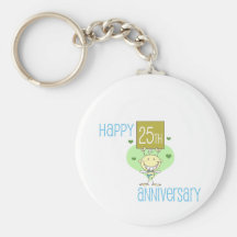 Lindo, diseño del "25to aniversario feliz" llavero personalizado