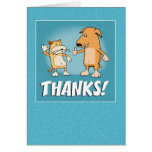 Lindo, divertido gracias cardar: Gato y perro Felicitacion