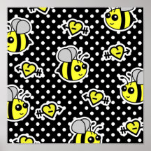 Lindo manosee el lunar amarillo y negro de la abej posters